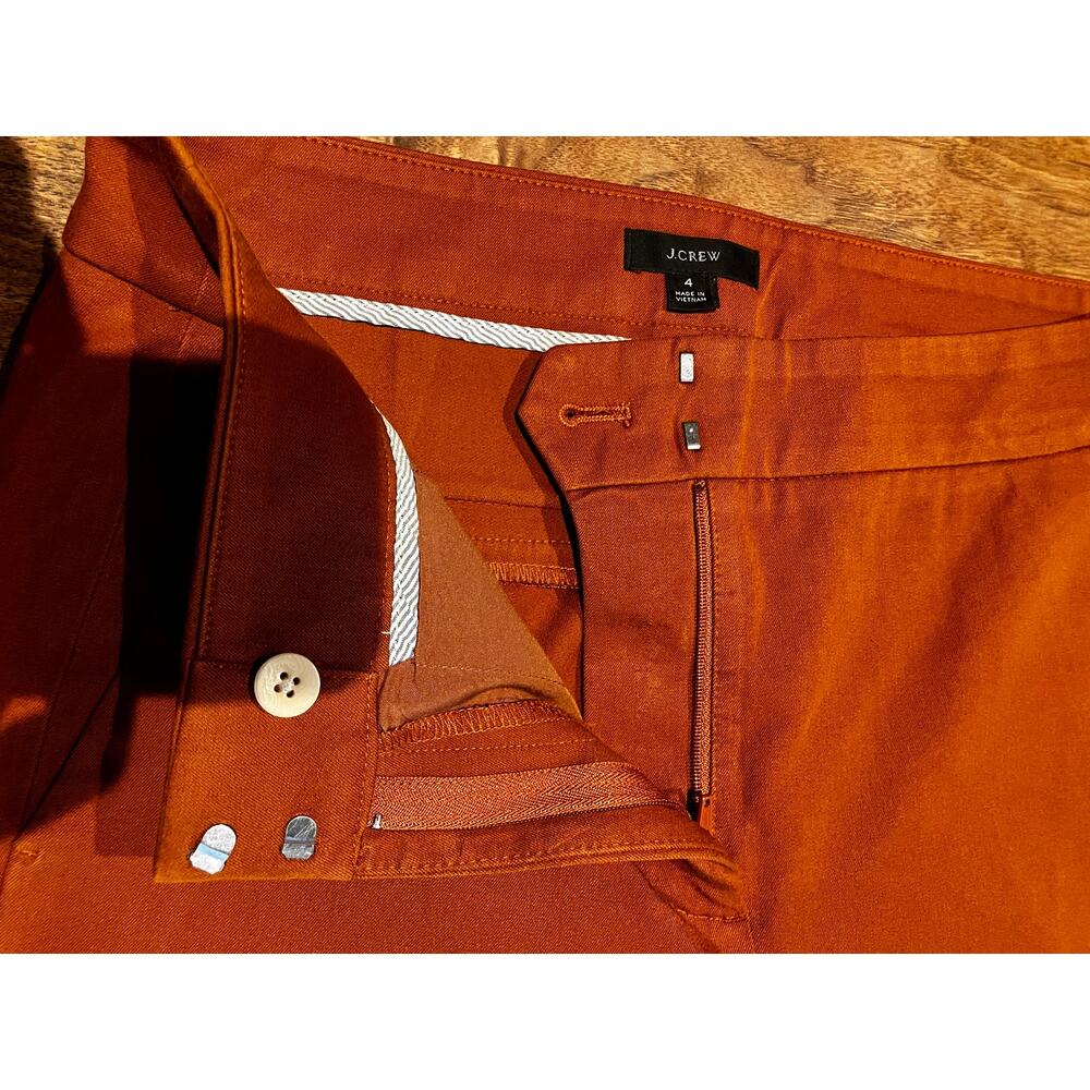 J.Crew‎ Women’s Orange Rust Dress Pants Size 4 Tailored Career Work Slacks - Picture 3 of 7
